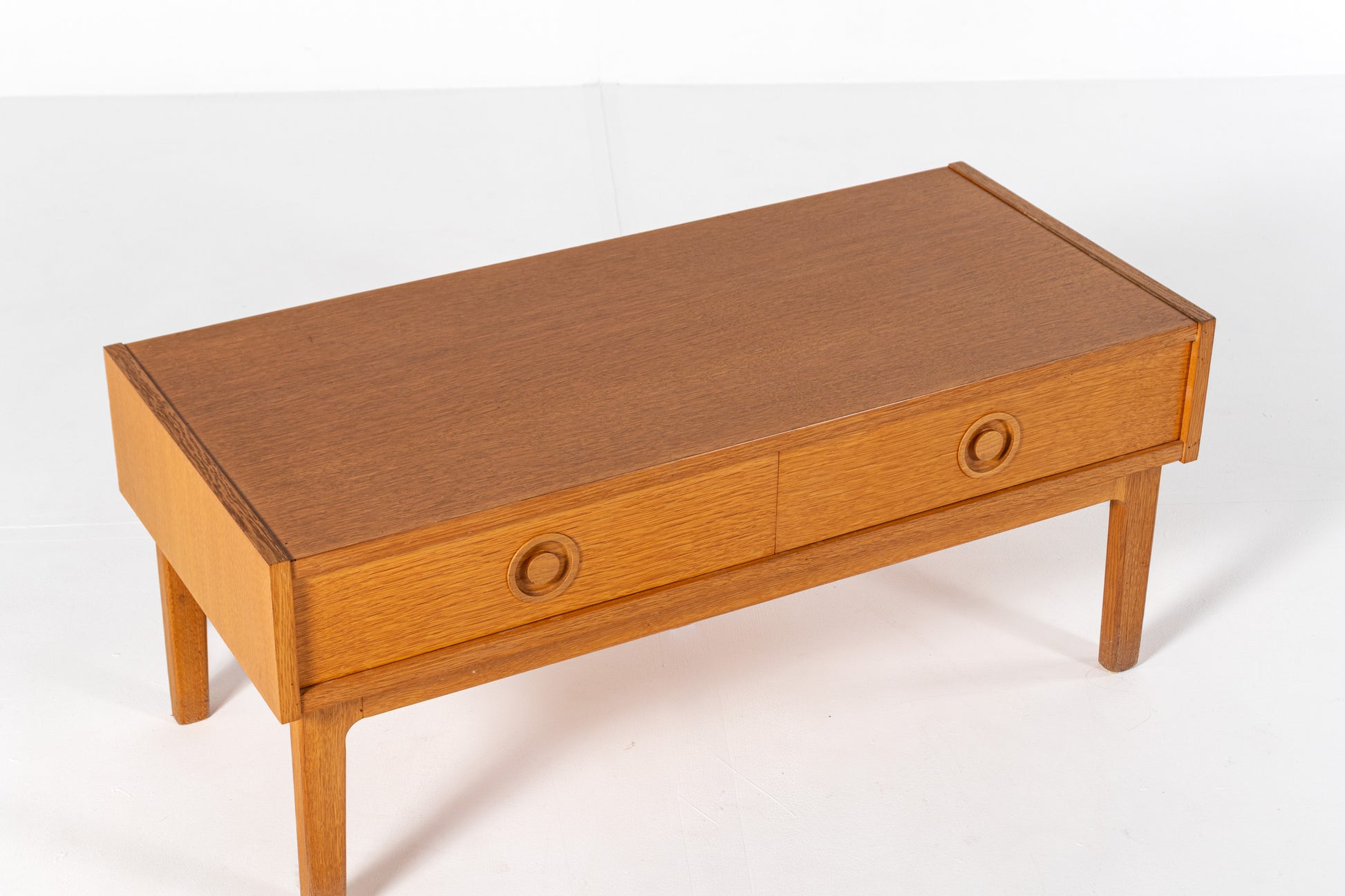 Danish oak cabinet 1960s low cabinet front view