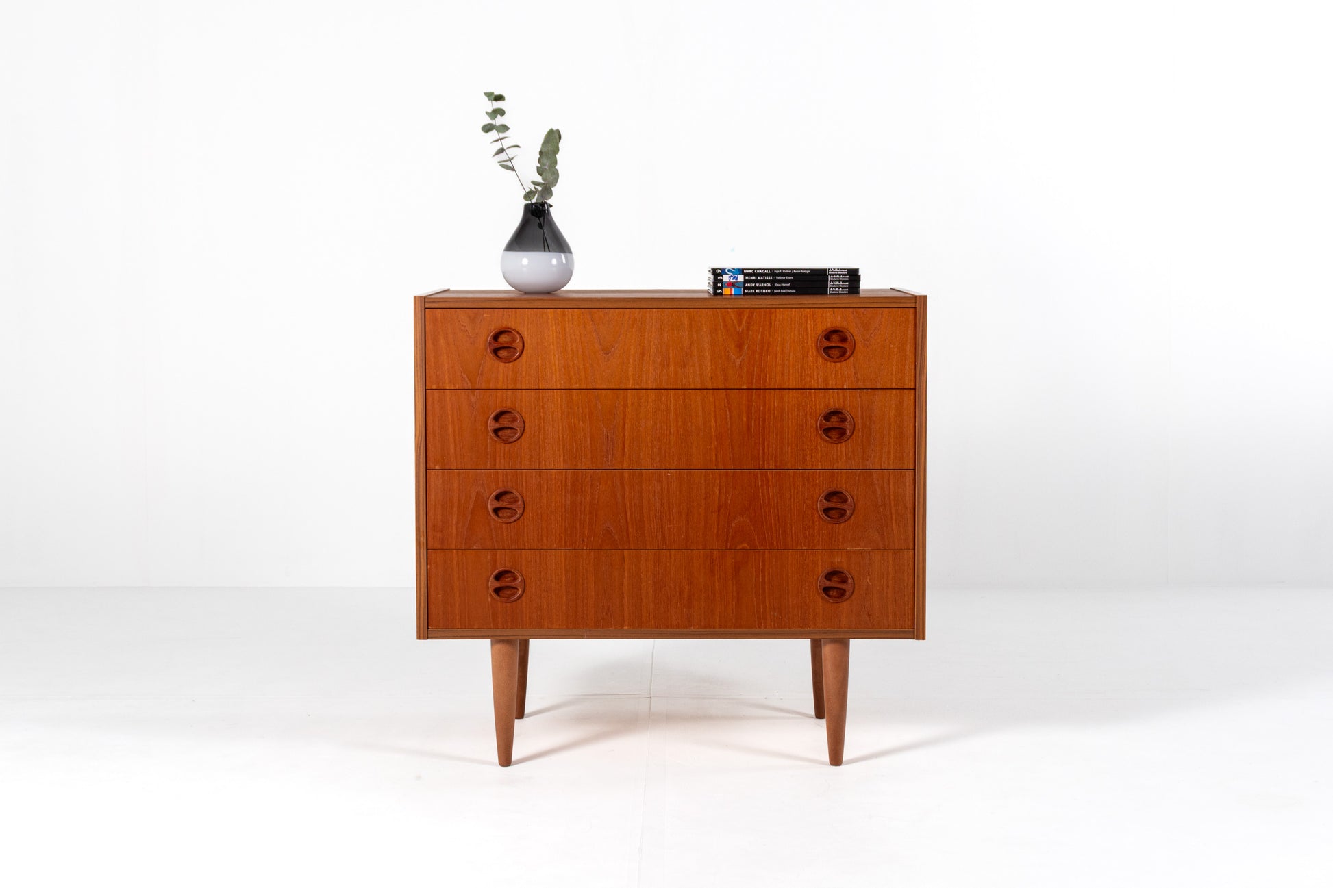 Danish teak chest of drawers 1970s front view