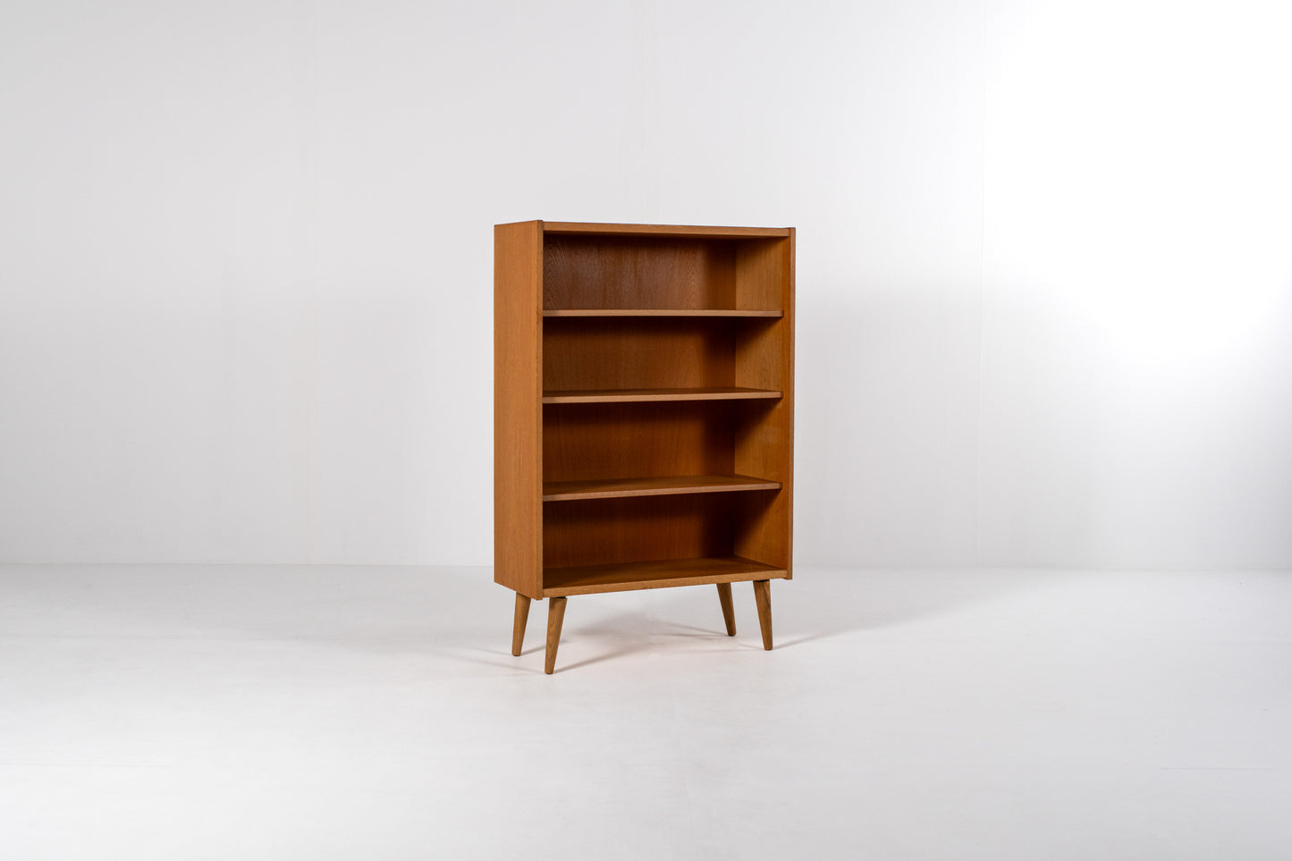 Danish oak bookcase 1960s open shelves