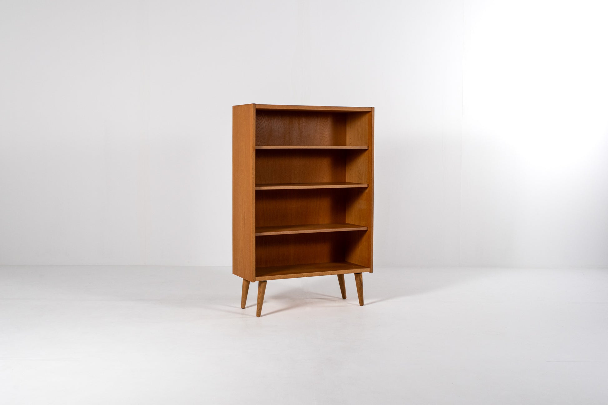 Danish oak bookcase 1960s open shelves