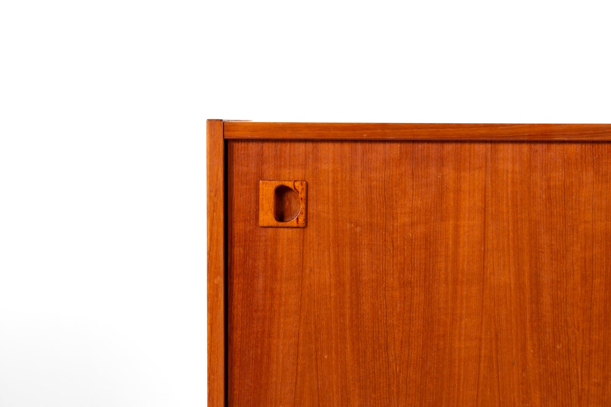 Mid century teak cabinet recessed handles
