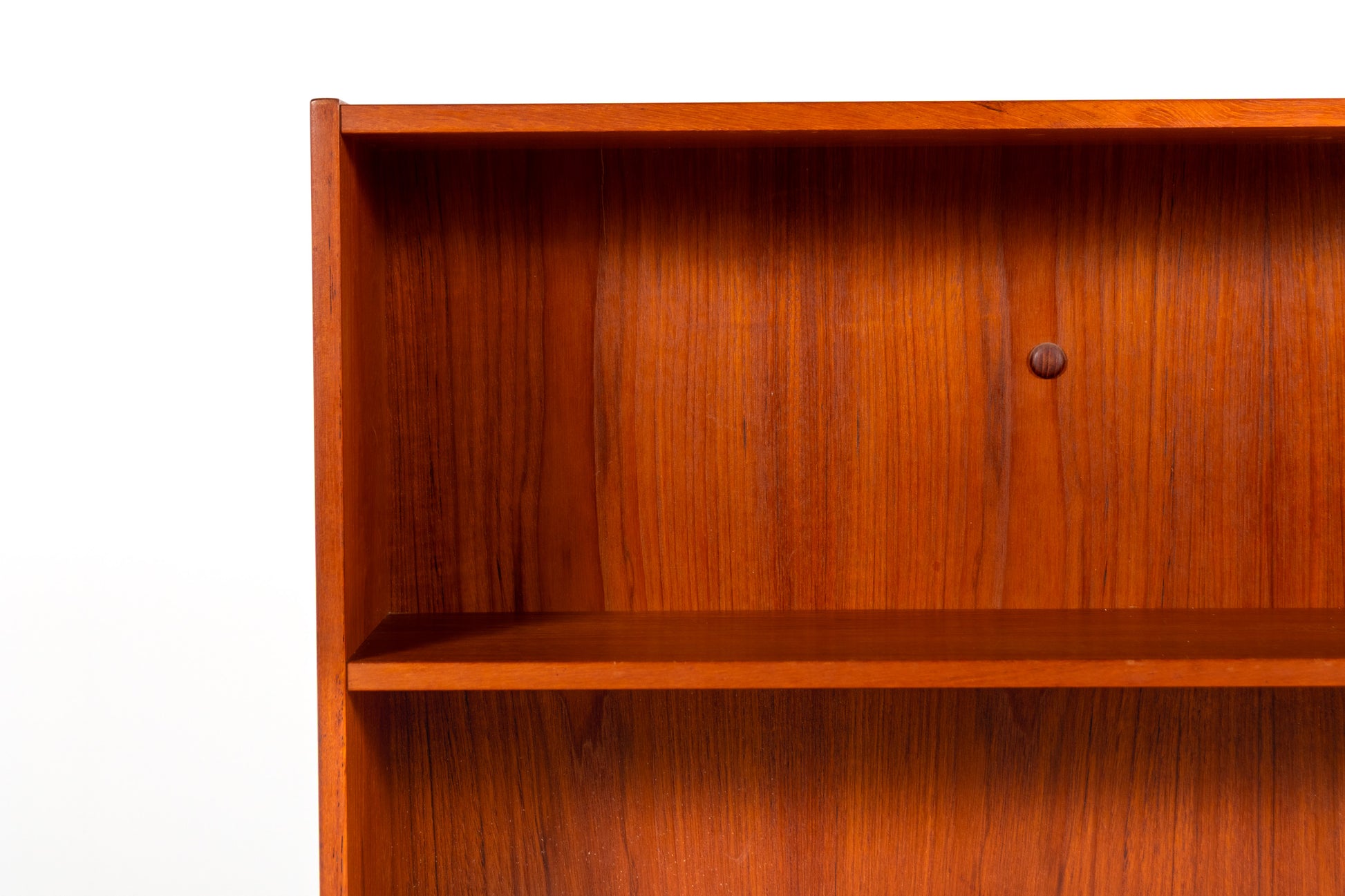 Teak wood grain detail bookcase
