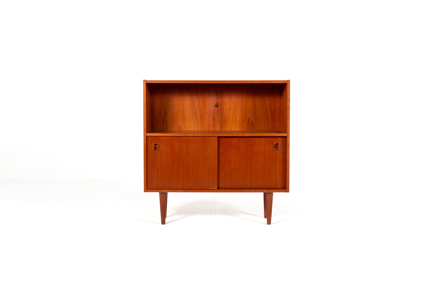 Danish teak cabinet 1960s sliding doors front view
