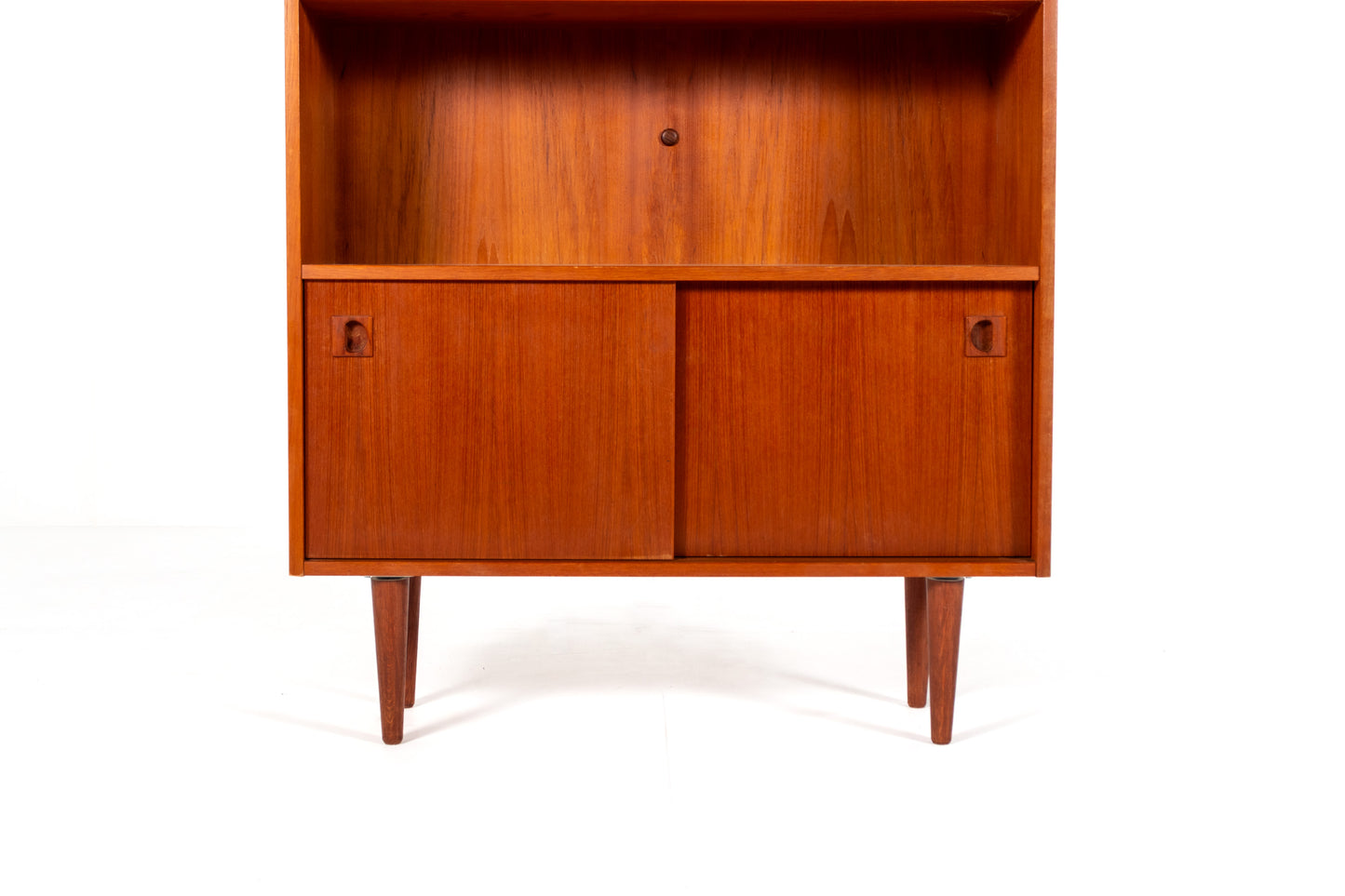 Mid century teak cabinet with open shelf