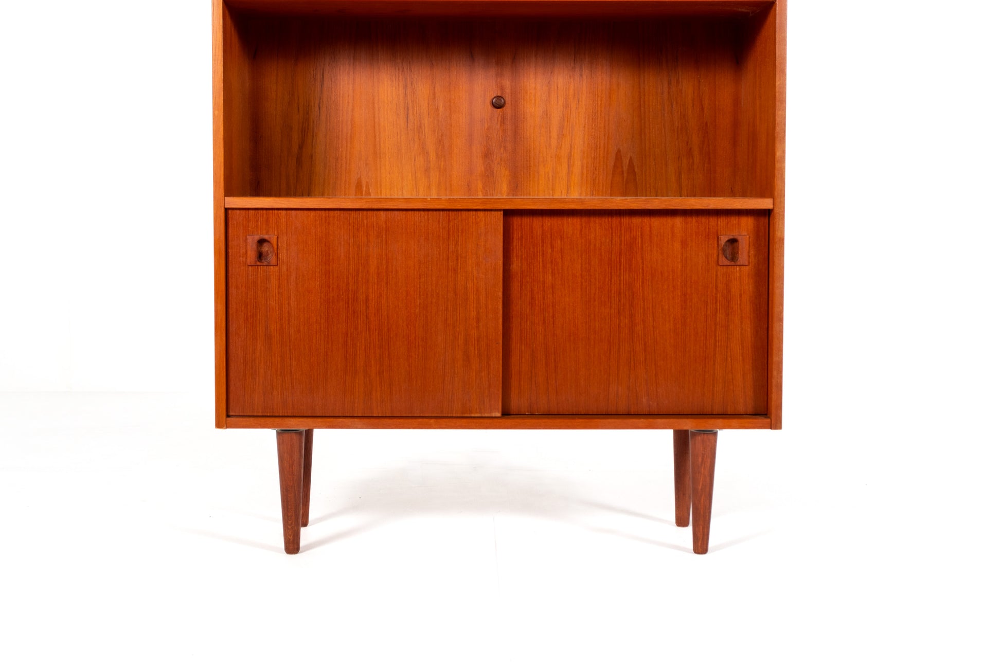 Mid century teak cabinet with open shelf