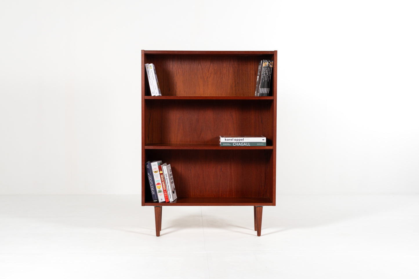 Mid century teak bookshelf with three shelves