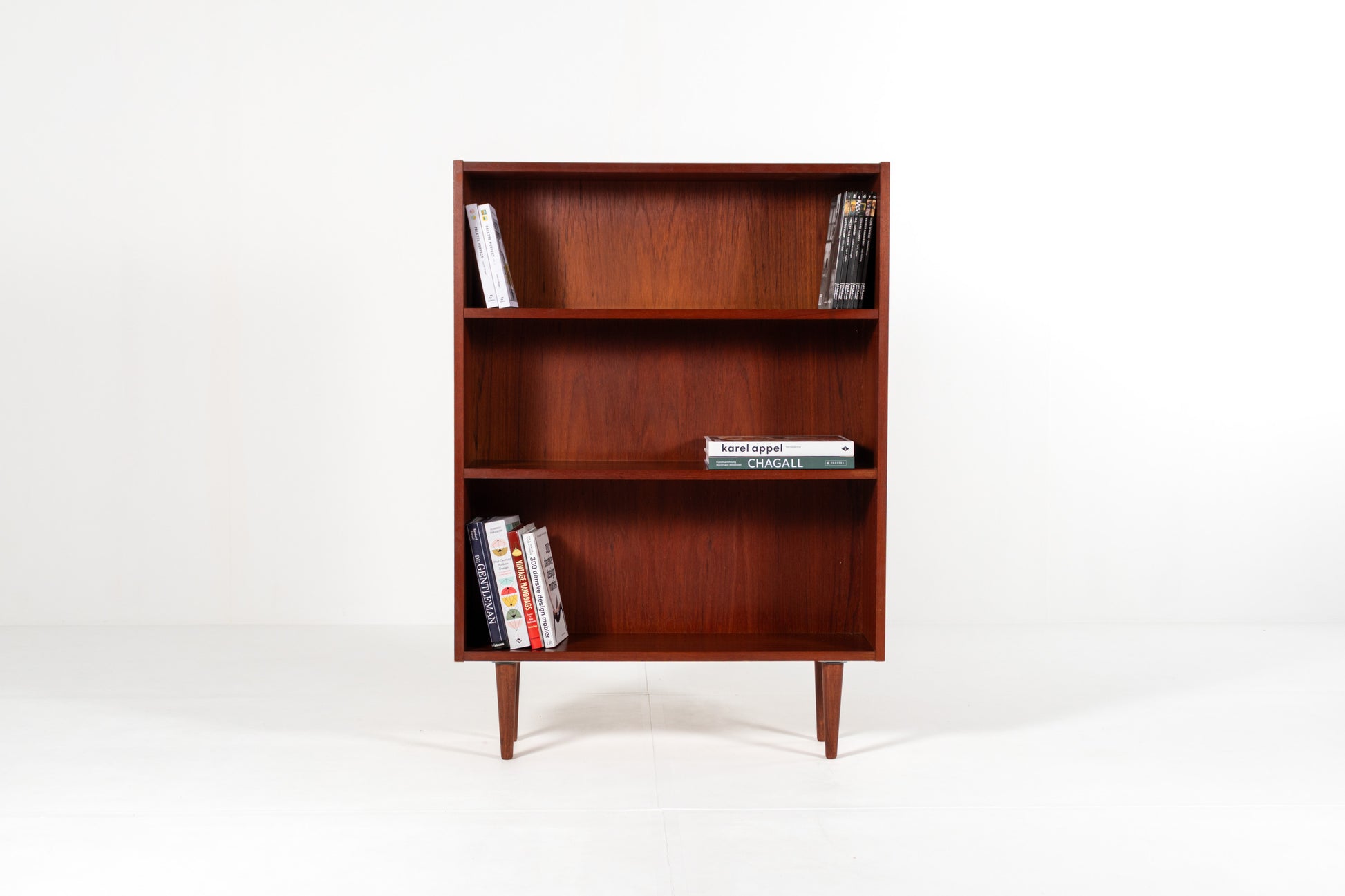Mid century teak bookshelf with three shelves