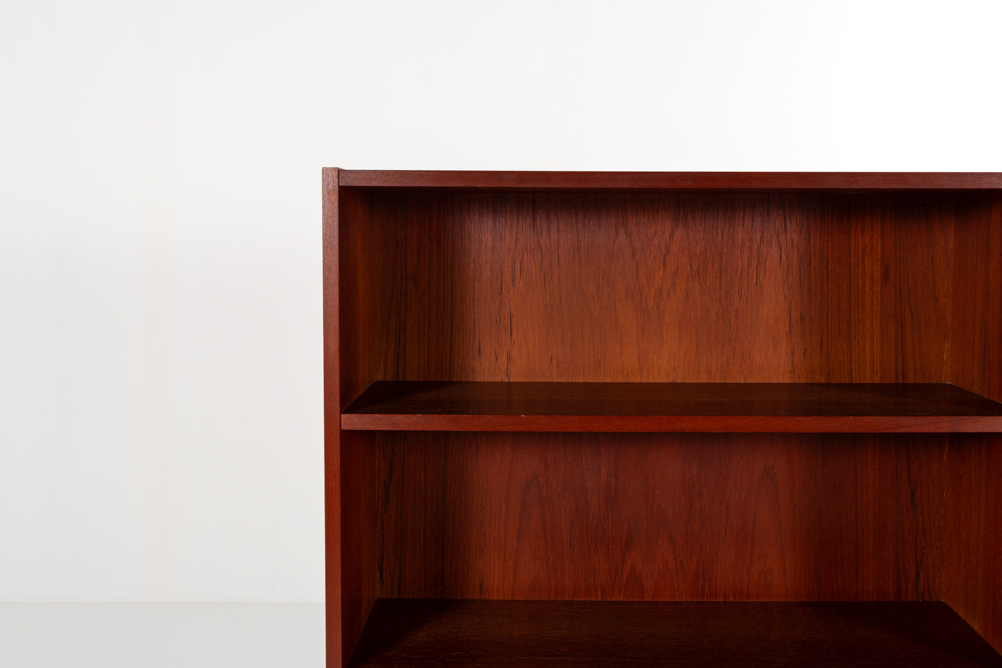 Teak wood grain detail bookcase