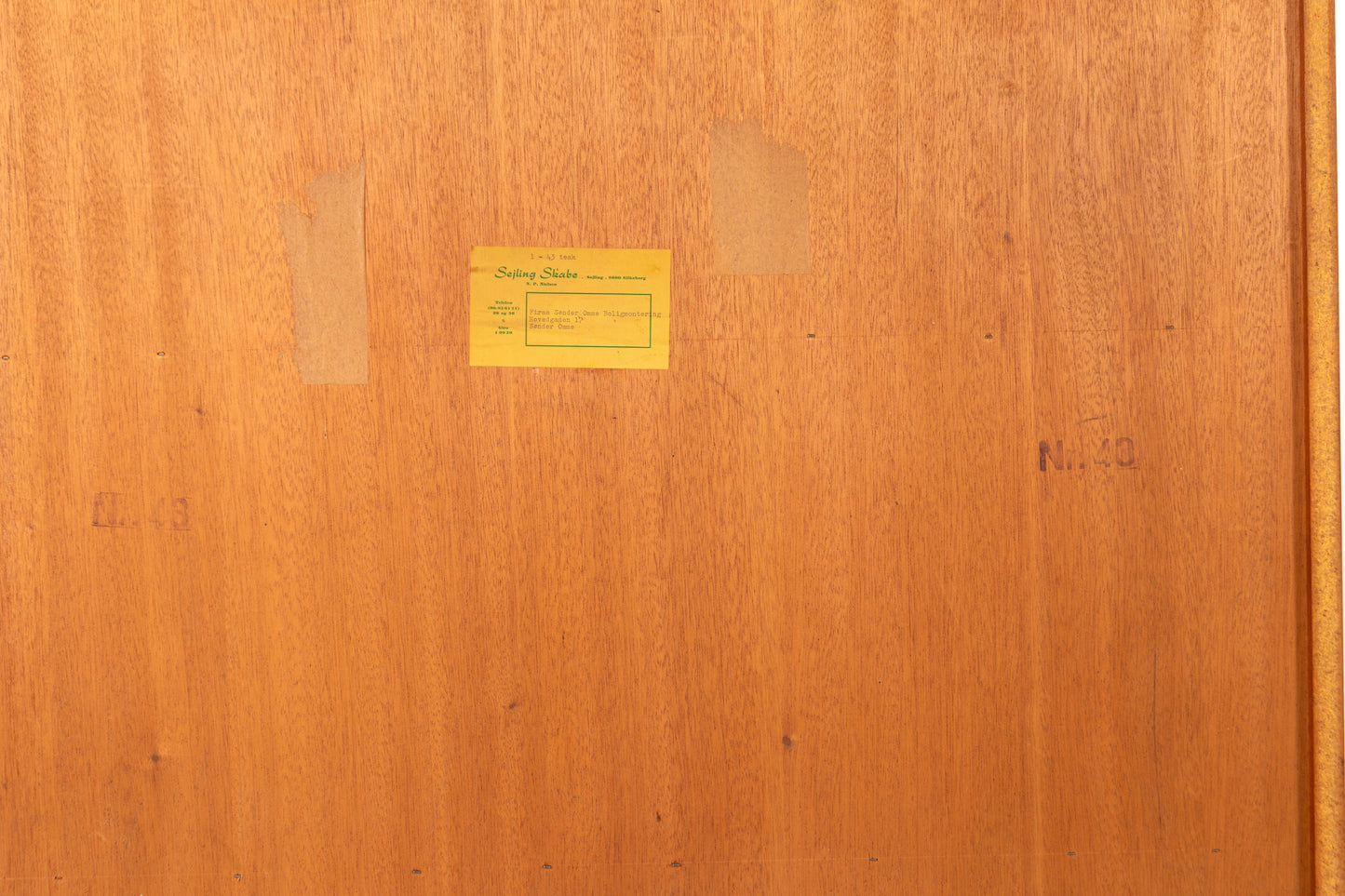 Danish teak bookcase 1960s Sejling Skabe maker's mark