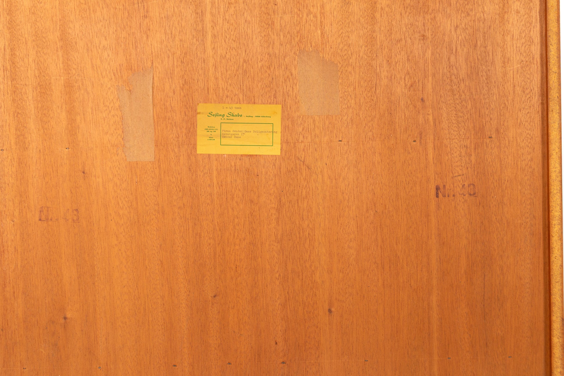 Danish teak bookcase 1960s Sejling Skabe maker's mark