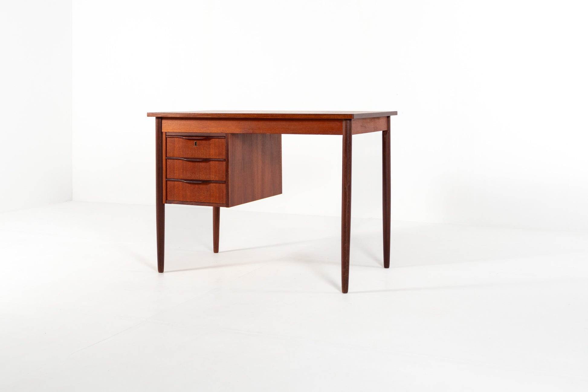 Mid century writing desk with drawers