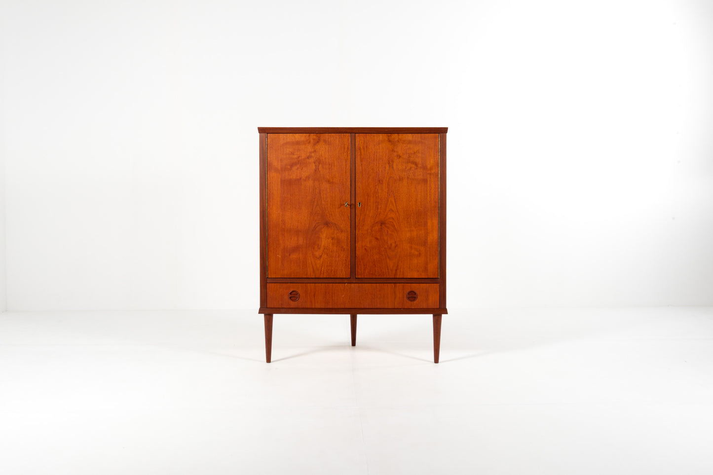 Danish teak corner cabinet 1960s front view