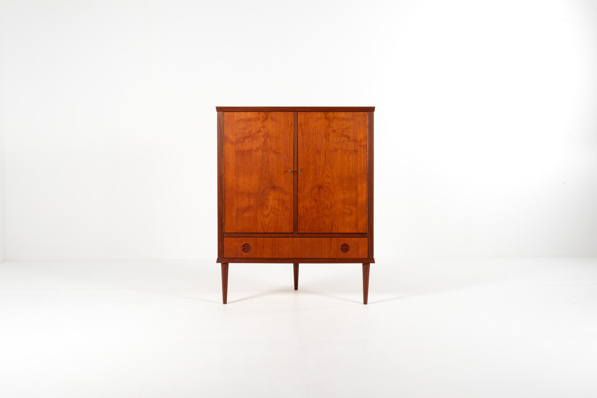 Danish teak corner cabinet 1960s front view