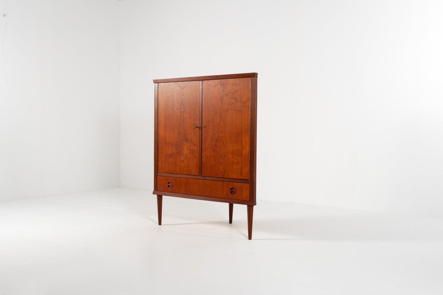 Danish teak corner cabinet 1960s front view