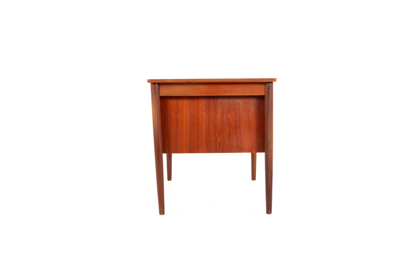 Danish Mid-Century freestanding teak writing desk from the 1960s, side view