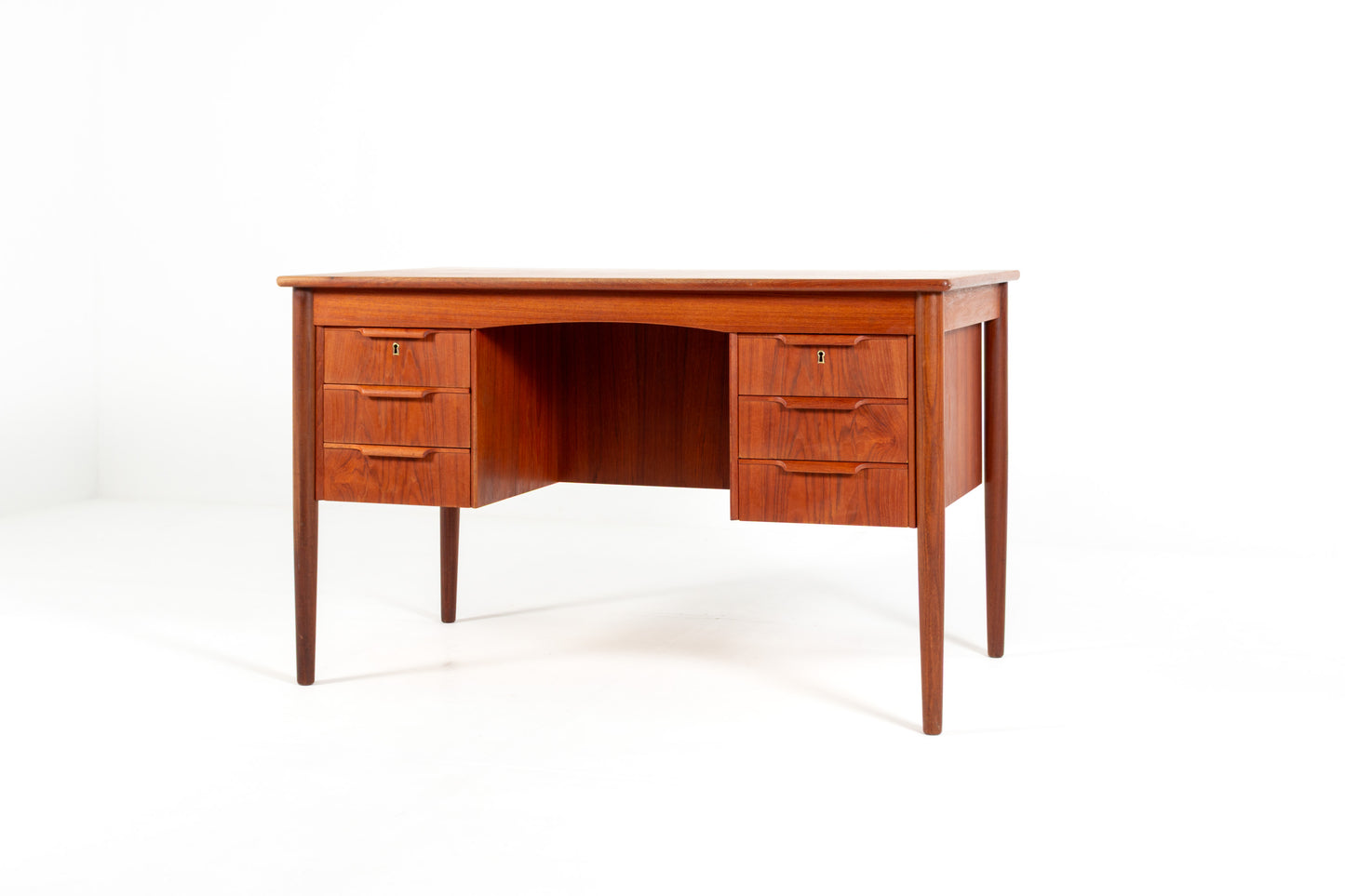 Danish Mid-Century freestanding teak writing desk from the 1960s.