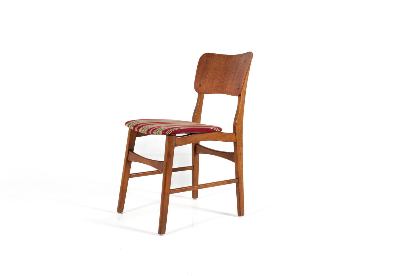 Ib Kofod-Larsen dining chairs with solid beech frames.