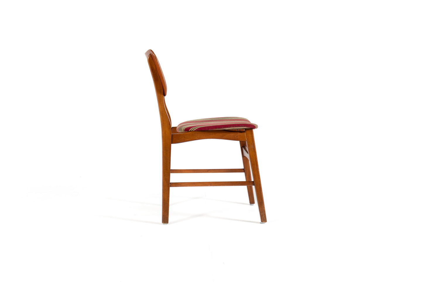 Vintage Danish dining chairs with curved teak backrests