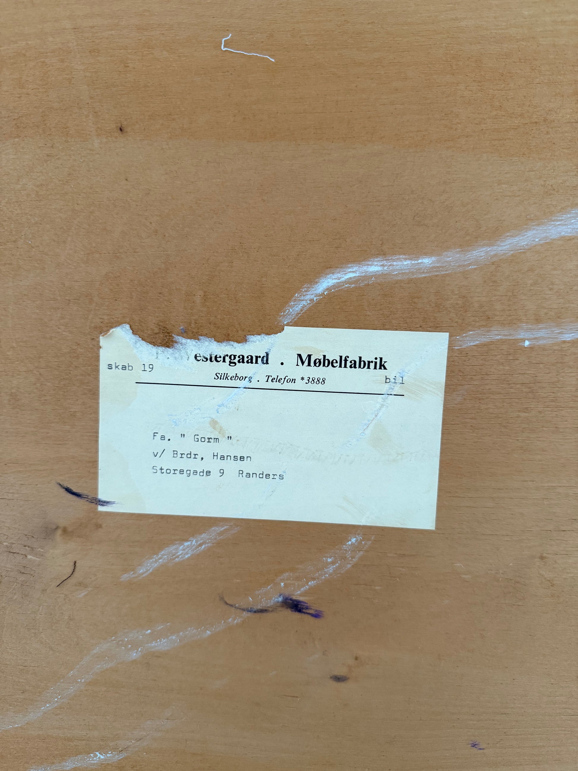 Danish mid-century teak sideboard by P. Westergaard Møbelfabrik, maker's mark