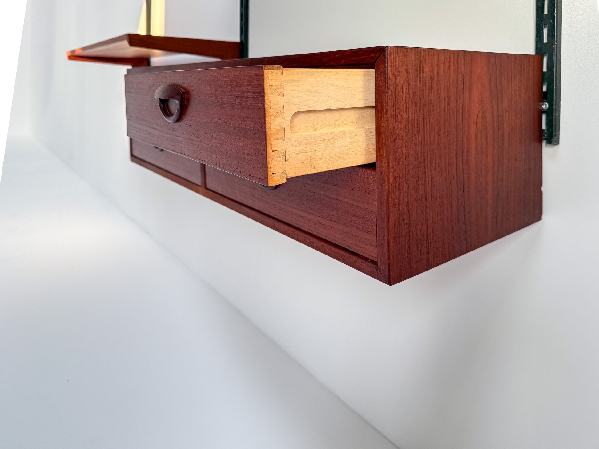 Vintage Danish shelving system side view