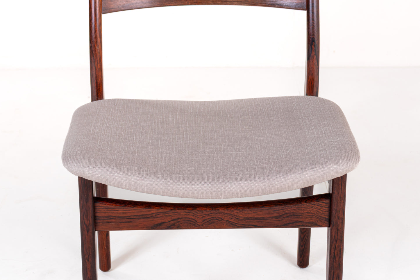 Newly upholstered seat on mid-century Danish chair