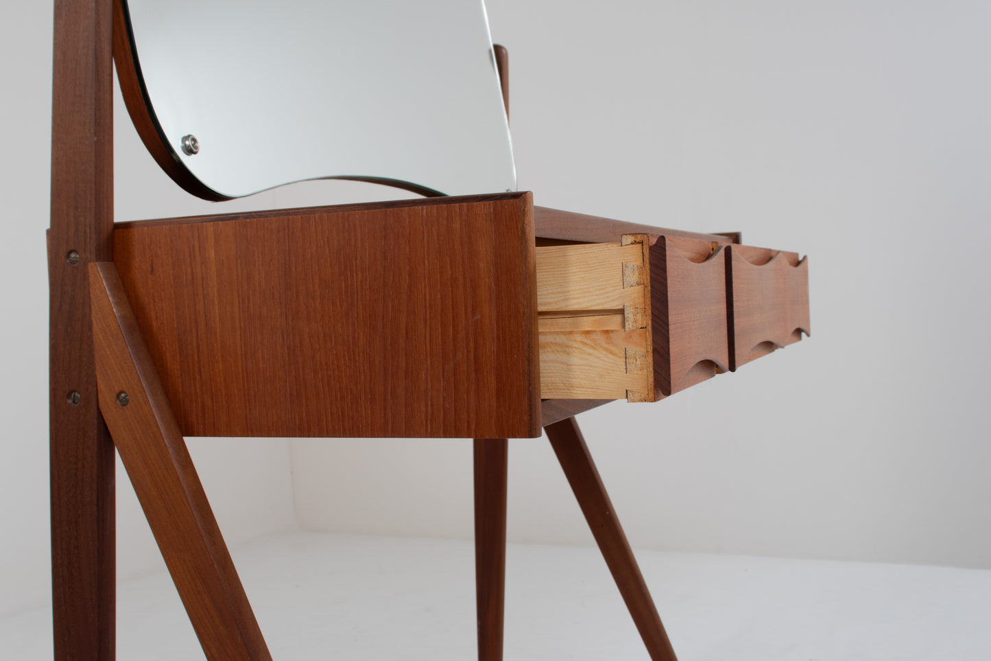 Vintage Teak Vanity Table by AG Spejl Kobberbeskyttet, Denmark, 1960s