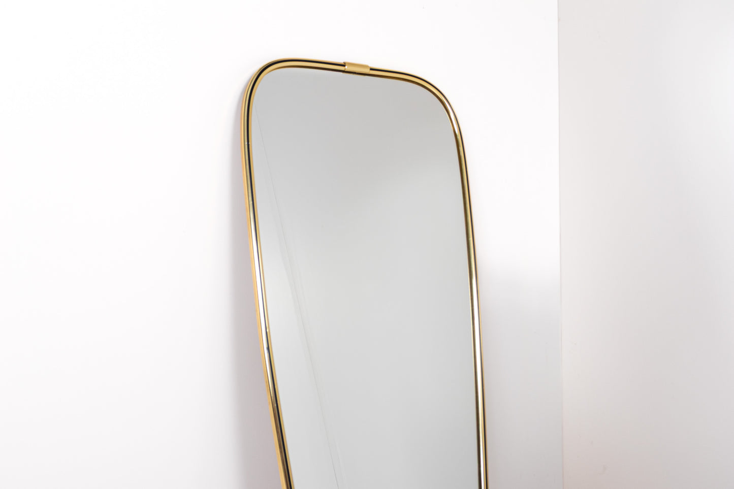 Mid-century brass wall mirror with organic frame, 1960s