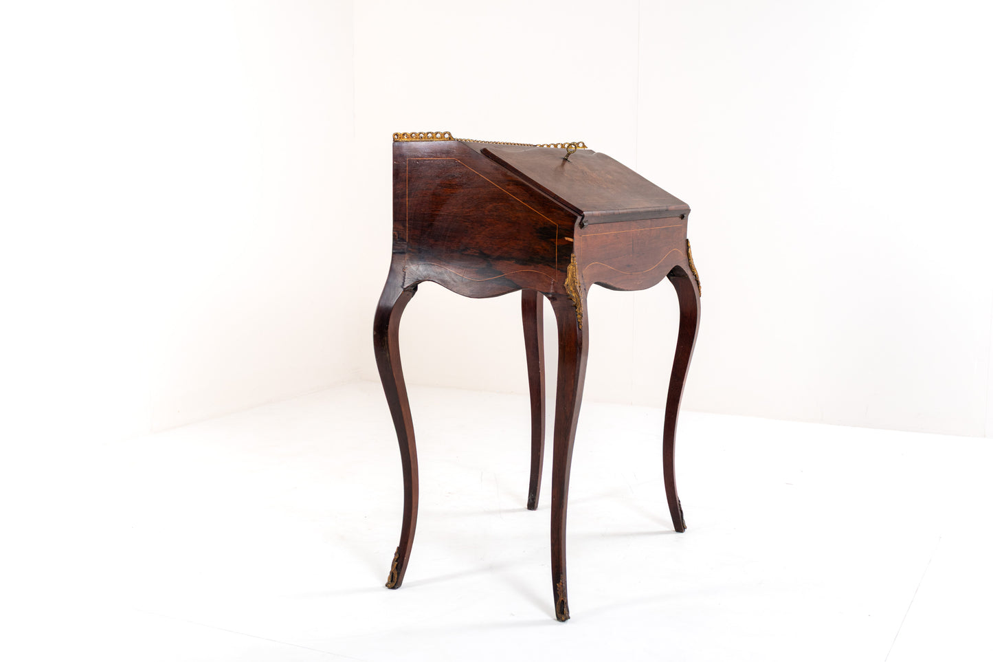 Antique Louis XV-Style Inlaid Ladies Writing Desk / Secretaire, 19th Century