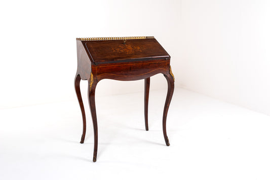 Antique Louis XV-Style Inlaid Ladies Writing Desk / Secretaire, 19th Century