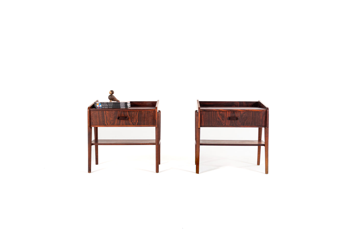 Pair of Danish mid-century rosewood bedside tables