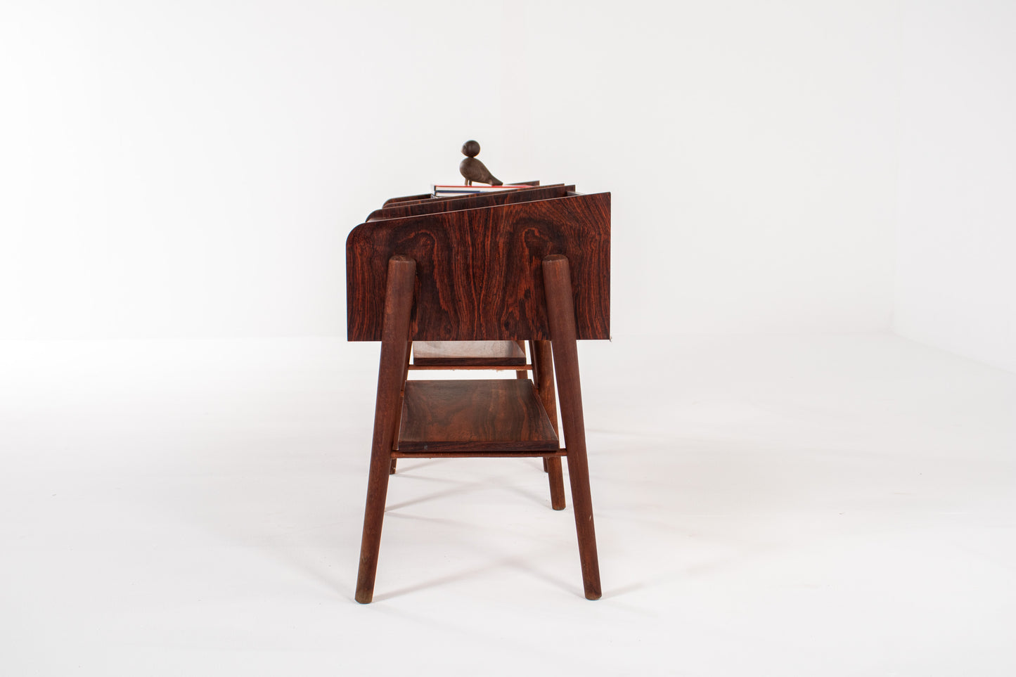 Pair of Danish Mid-Century Rosewood Bedside Tables with Drawer & Shelf, 1960s