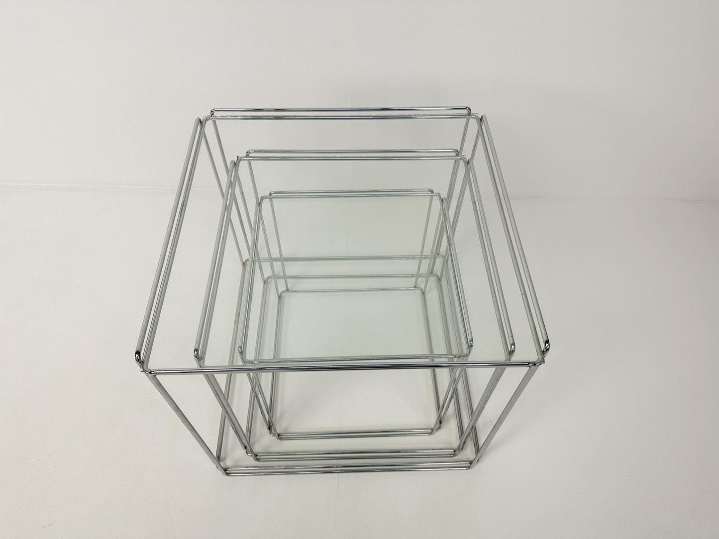 Vintage Chrome Nesting Tables: Max Sauze Style