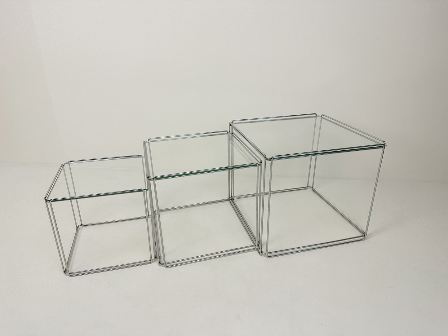Vintage Chrome Nesting Tables: Max Sauze Style