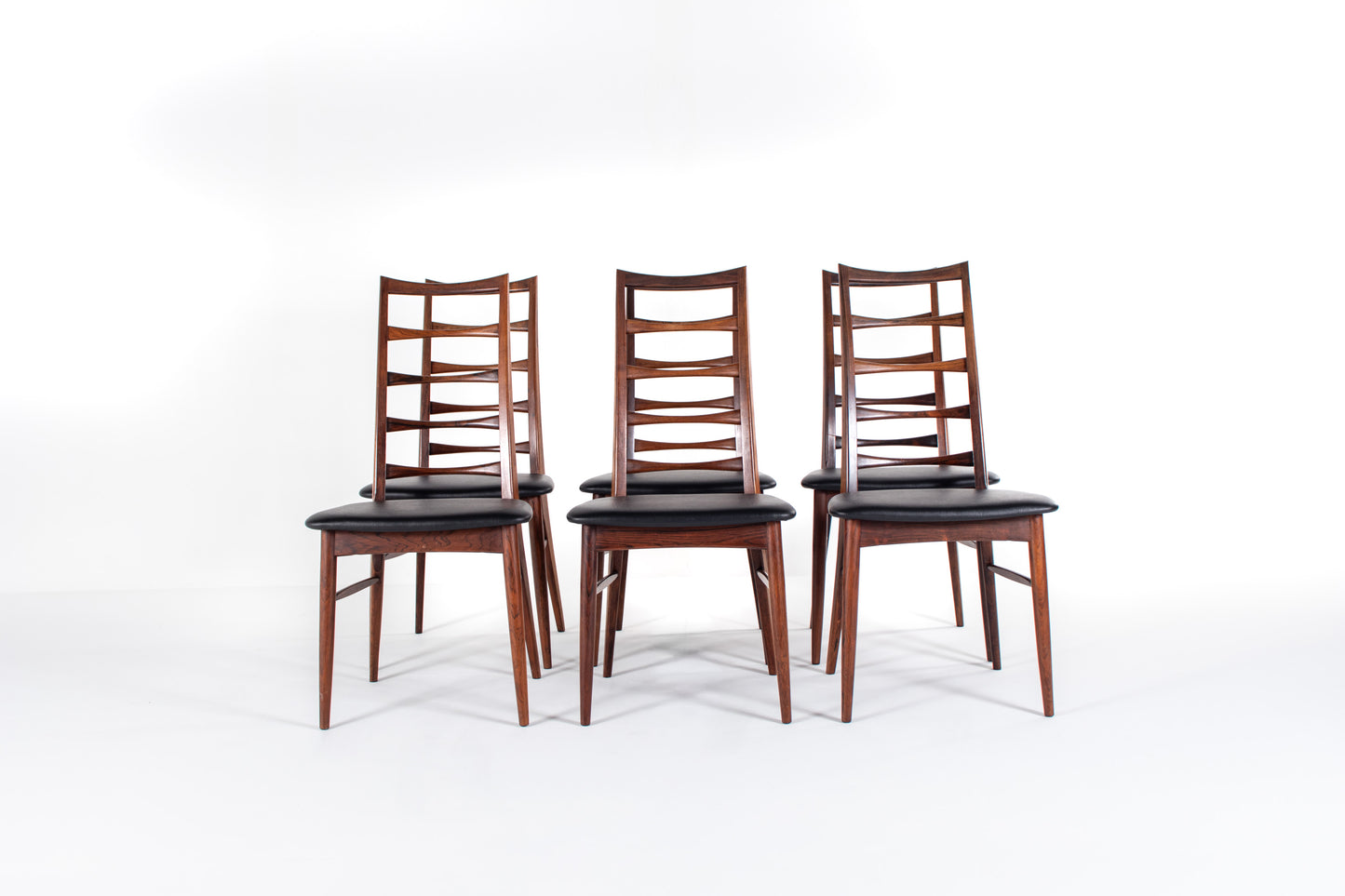 Set of 6 Niels Koefoed Lis dining chairs in rosewood, Denmark 1960s