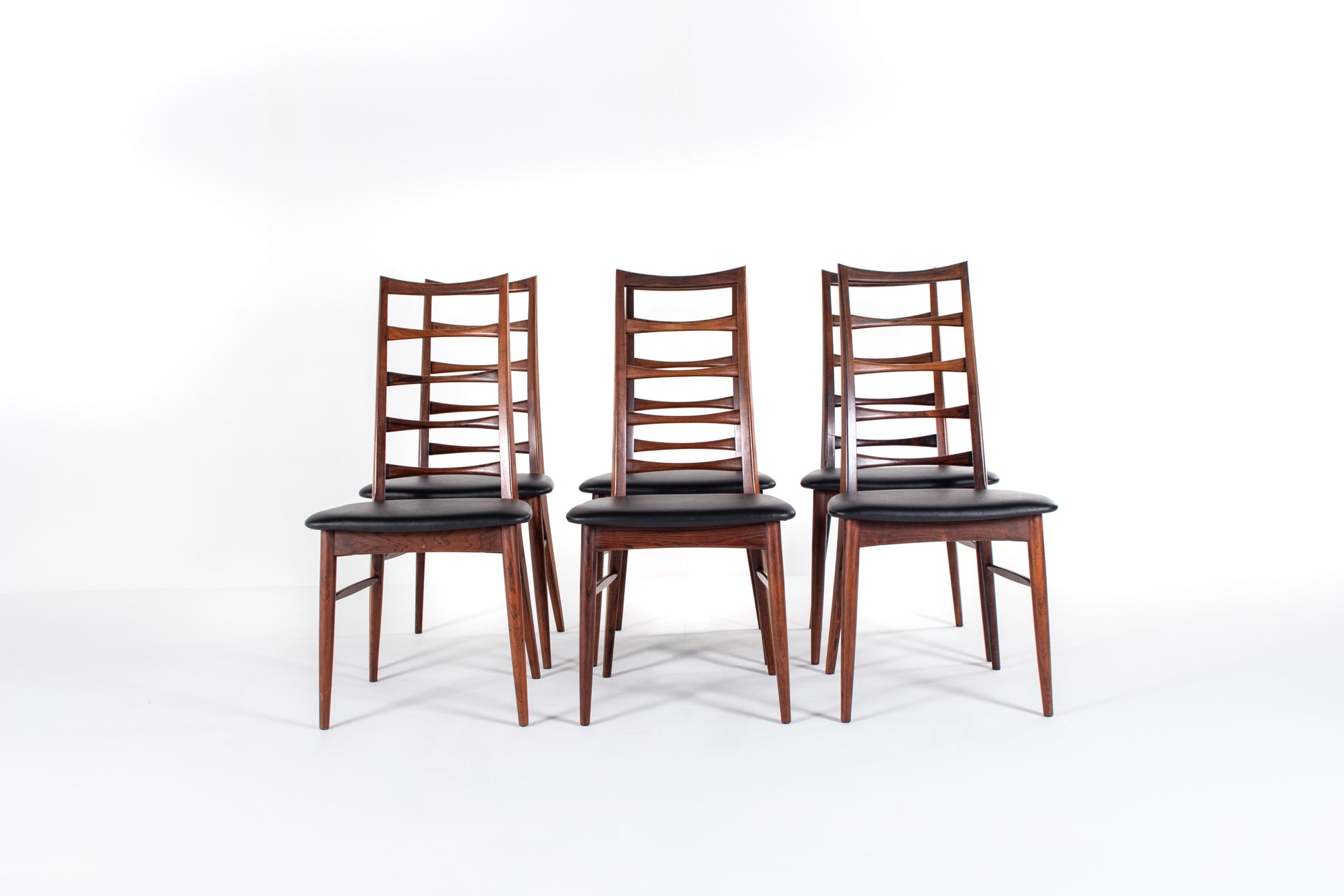 Set of 6 Niels Koefoed Lis dining chairs in rosewood, Denmark 1960s