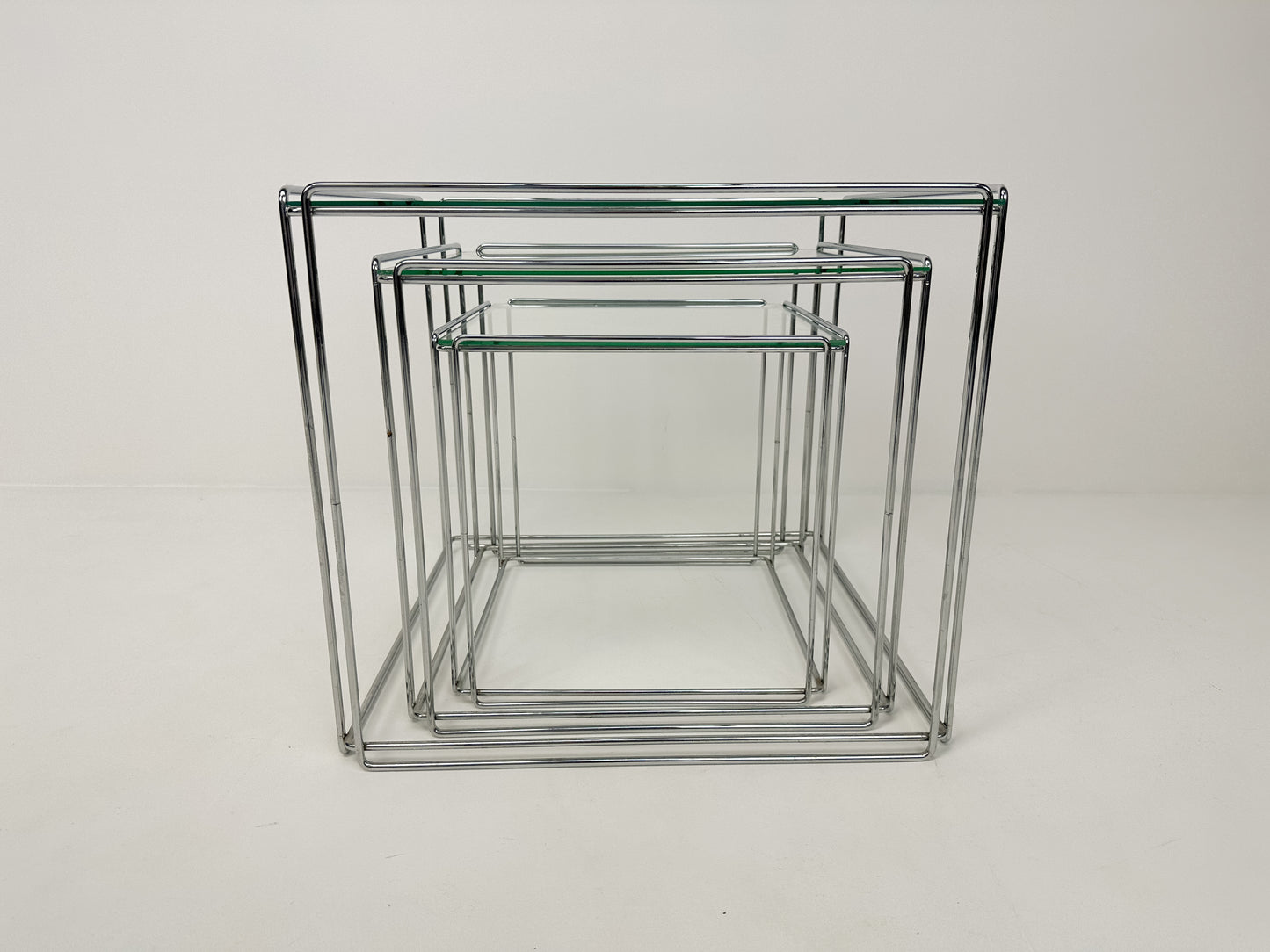 Vintage Chrome Nesting Tables: Max Sauze Style