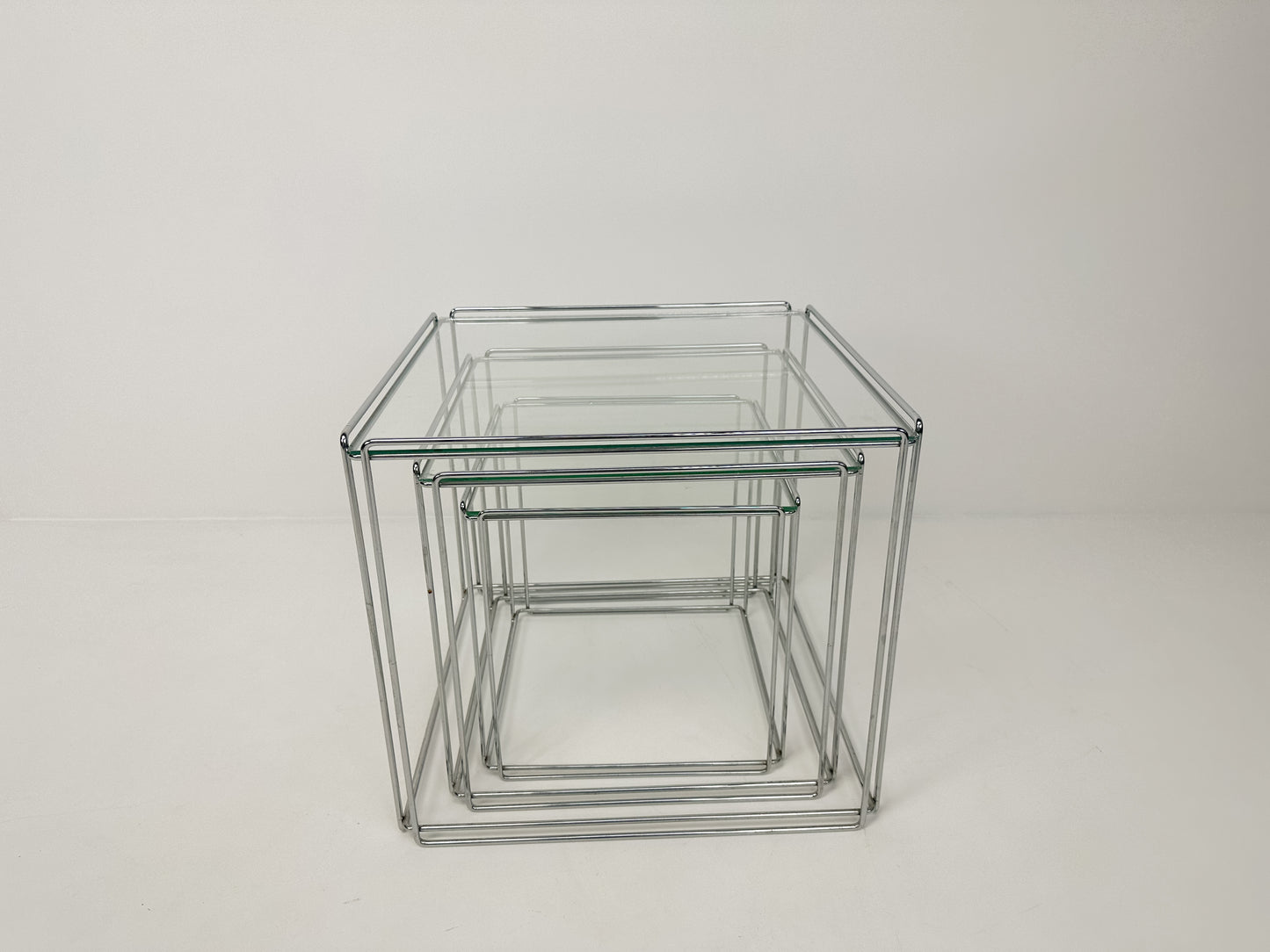 Vintage Chrome Nesting Tables: Max Sauze Style