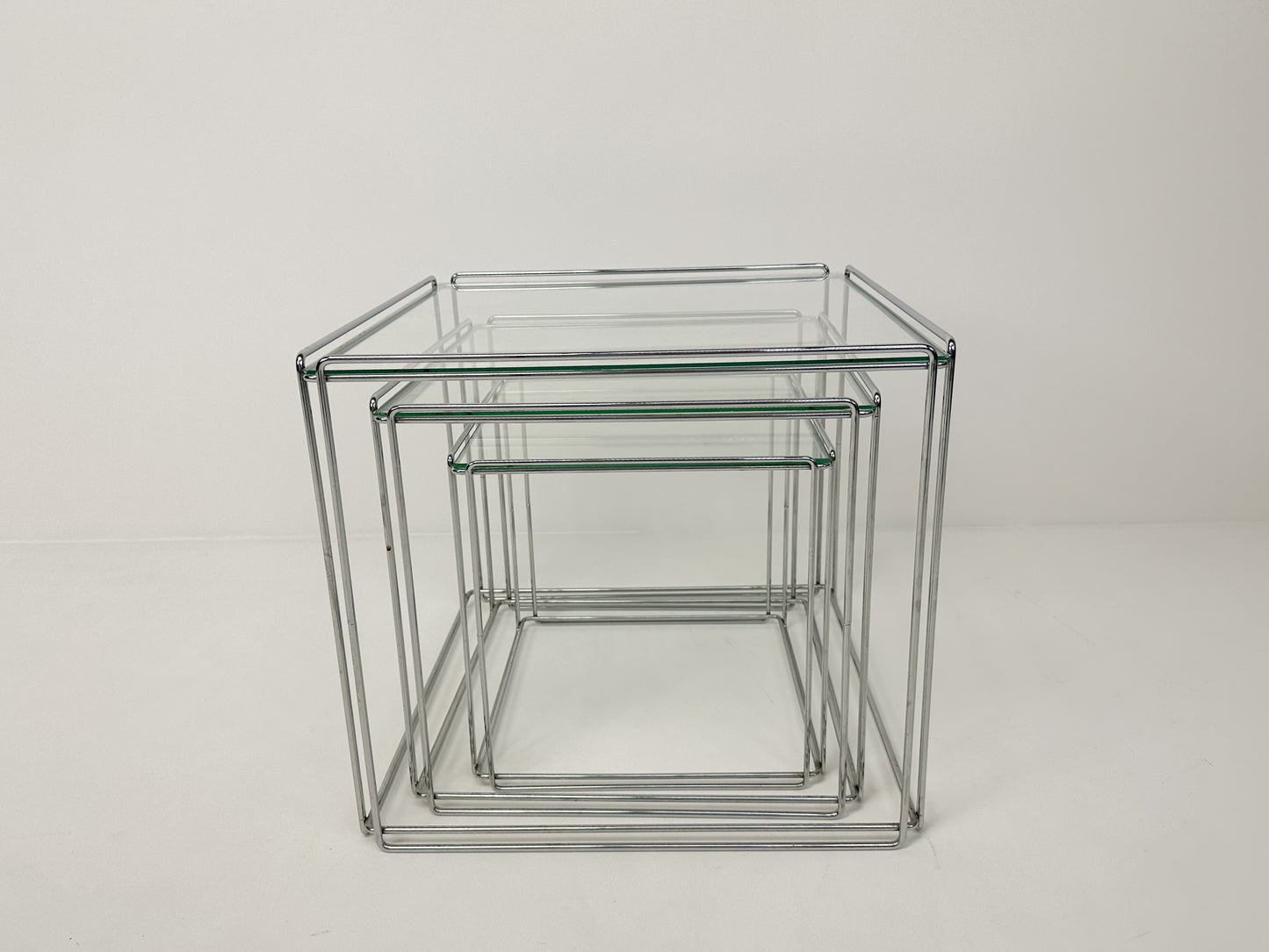 Vintage Chrome Nesting Tables: Max Sauze Style