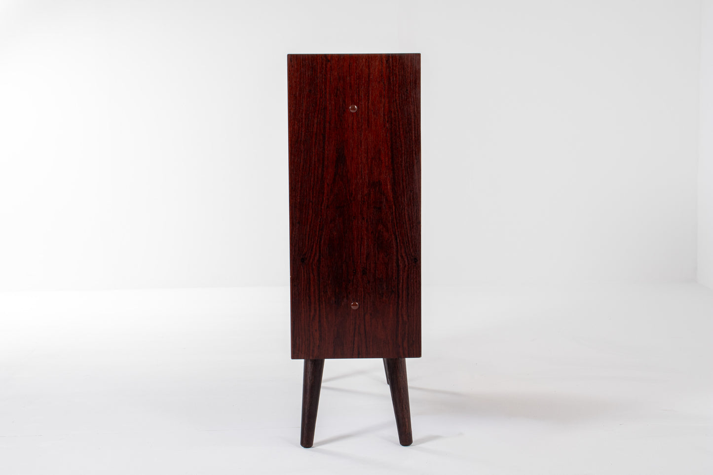 Danish Mid-Century Rosewood Cabinet with Striped Glass Sliding Doors, 1960s