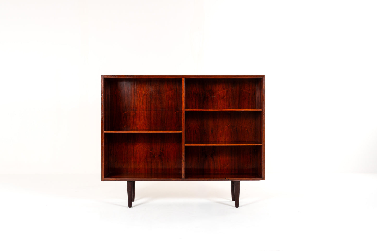 Vintage Omann Jun Model 9 open bookcase in rich rosewood