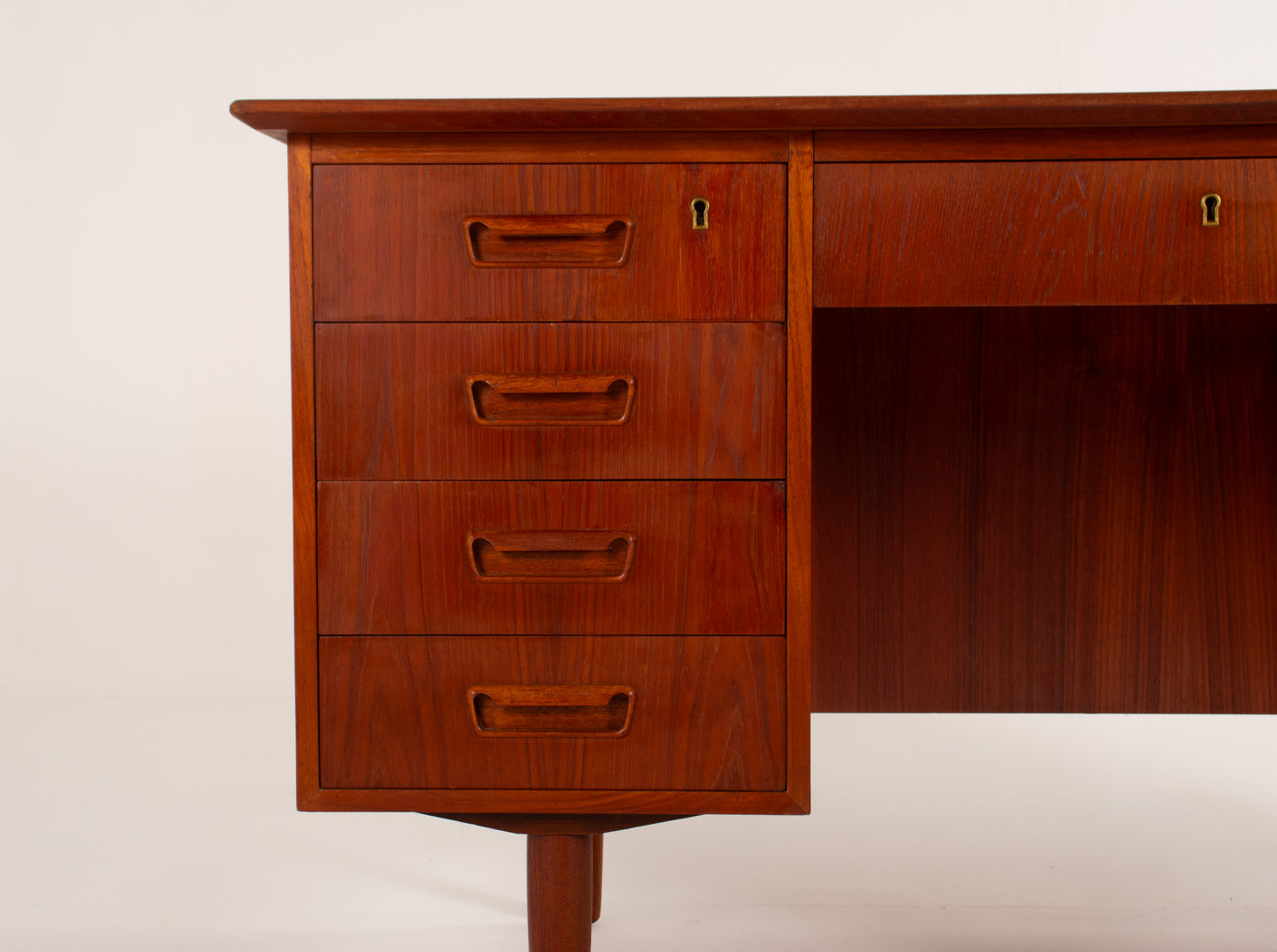 Mid-Century Danish Teak Desk with Bookcase Back, 1960s