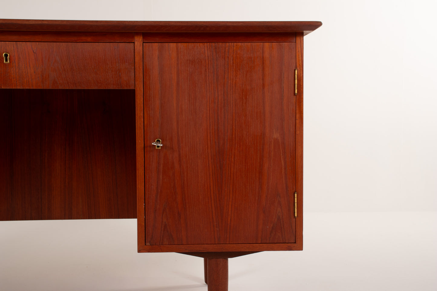 Mid-Century Danish Teak Desk with Bookcase Back, 1960s