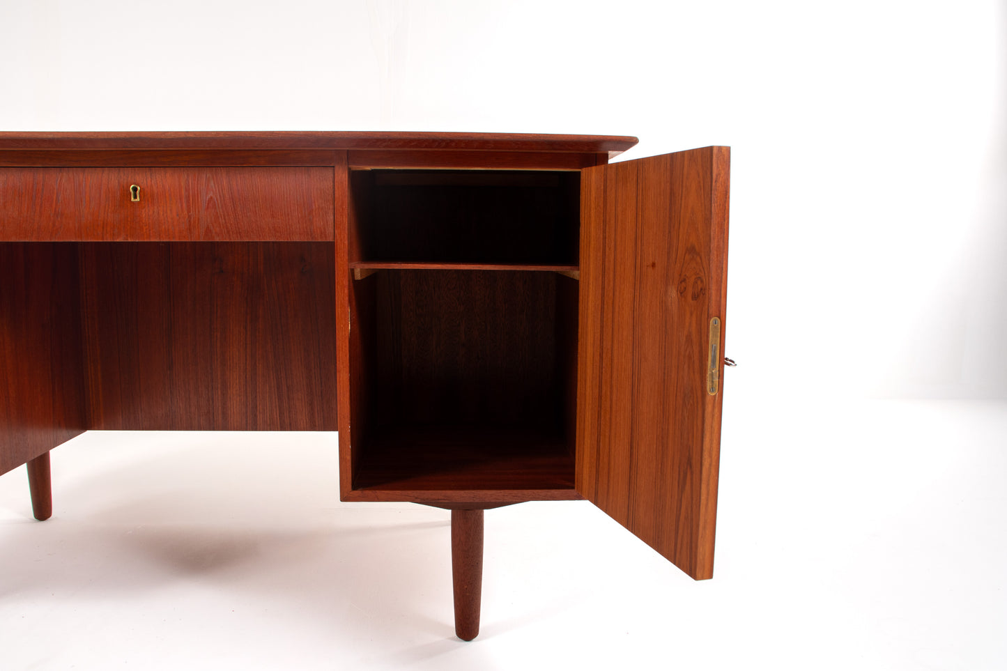 Mid-Century Danish Teak Desk with Bookcase Back, 1960s