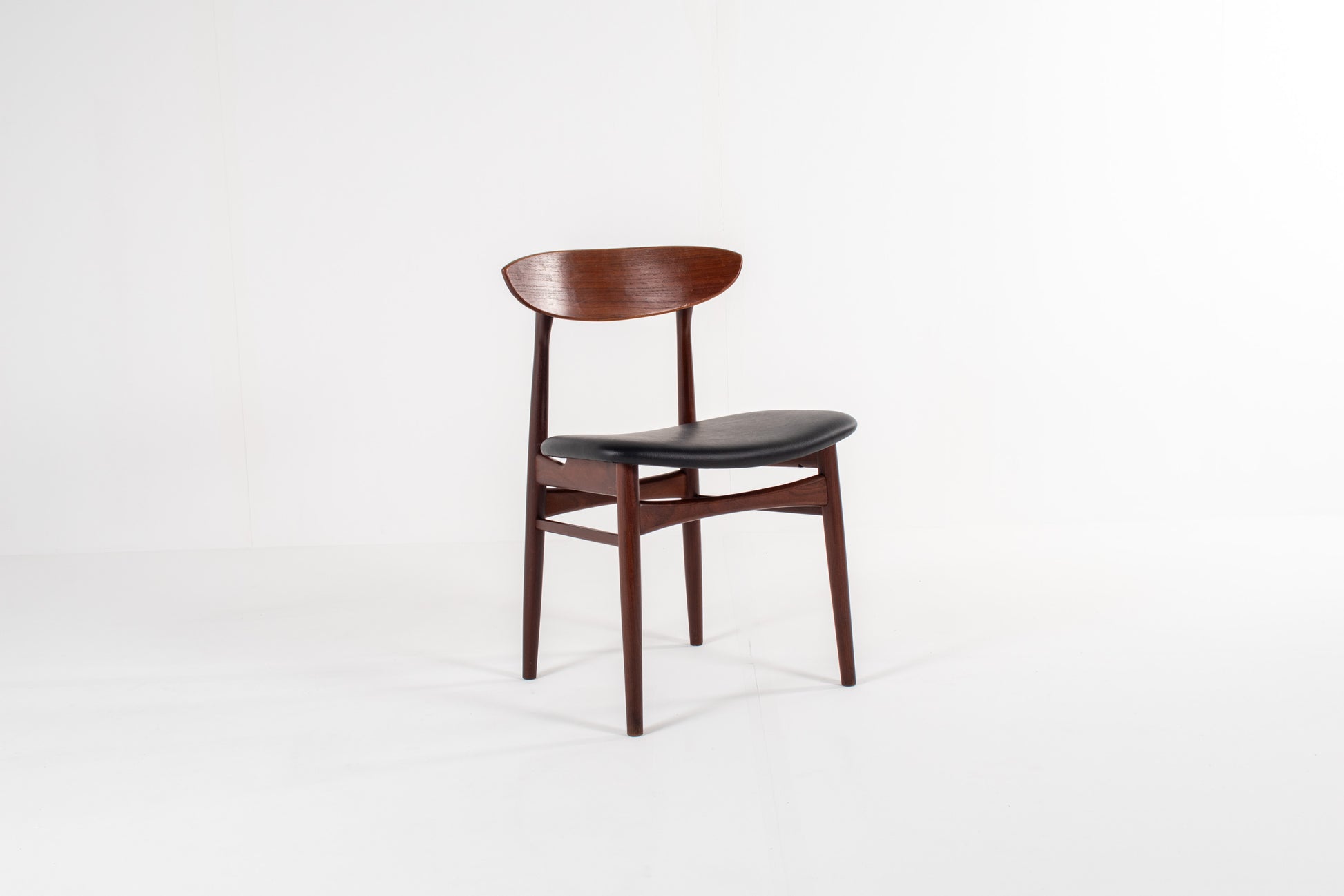 Mid-century Scandinavian teak dining chairs set of four, minimalist design