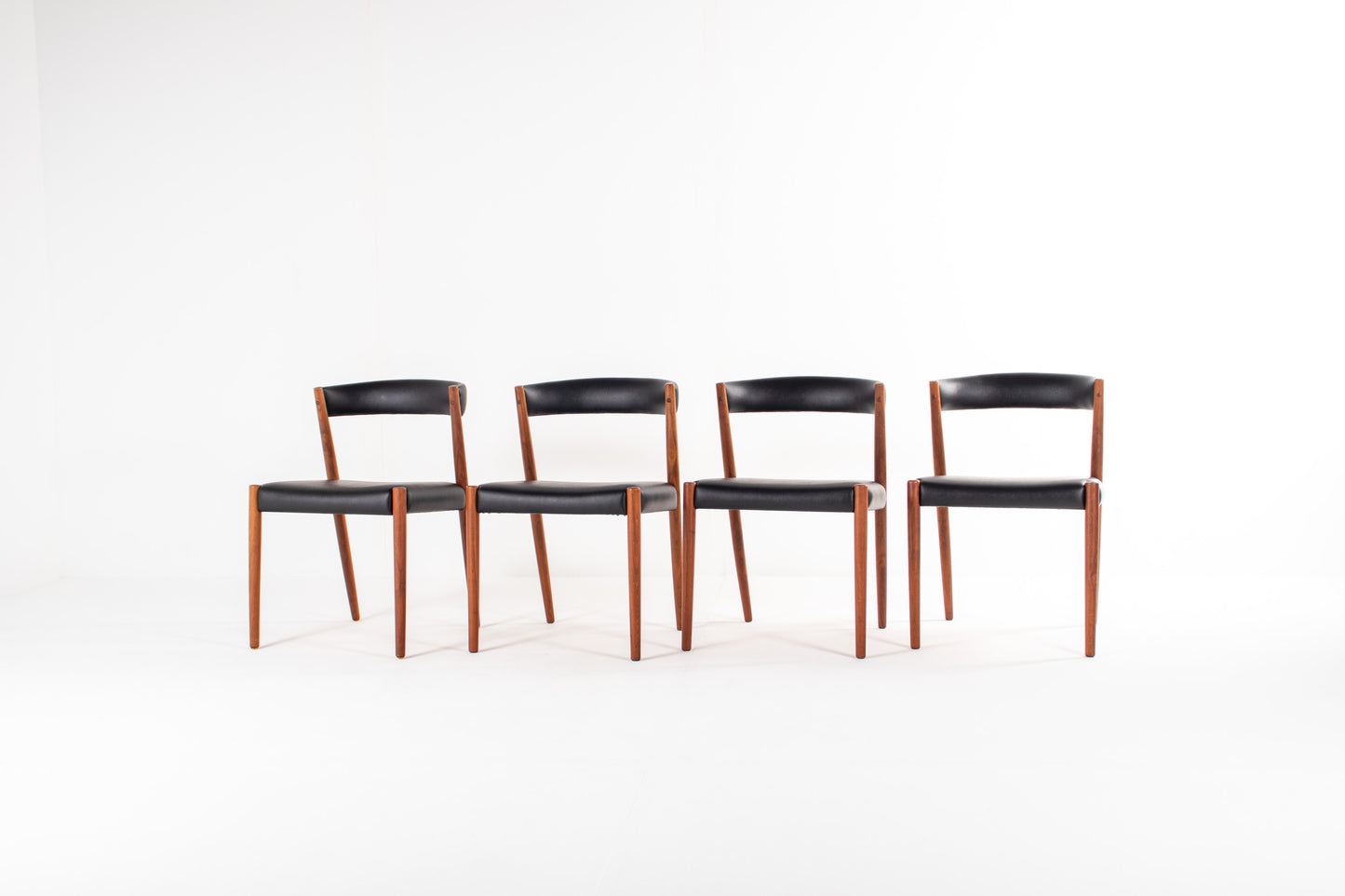 Set of four Danish modern teak dining chairs, 1960s Scandinavian design