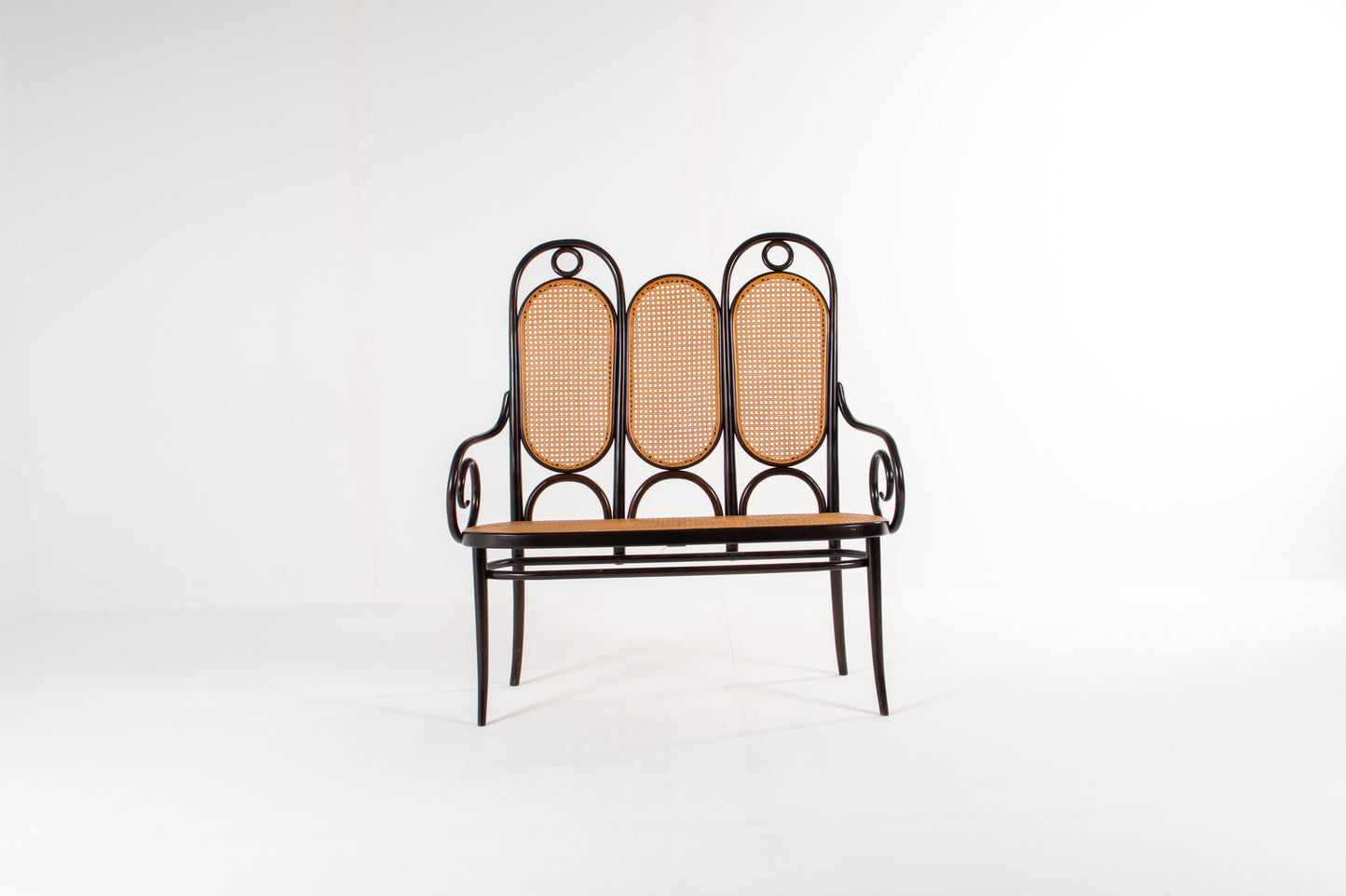 Thonet Model 207 bentwood bench with cane, 1980s