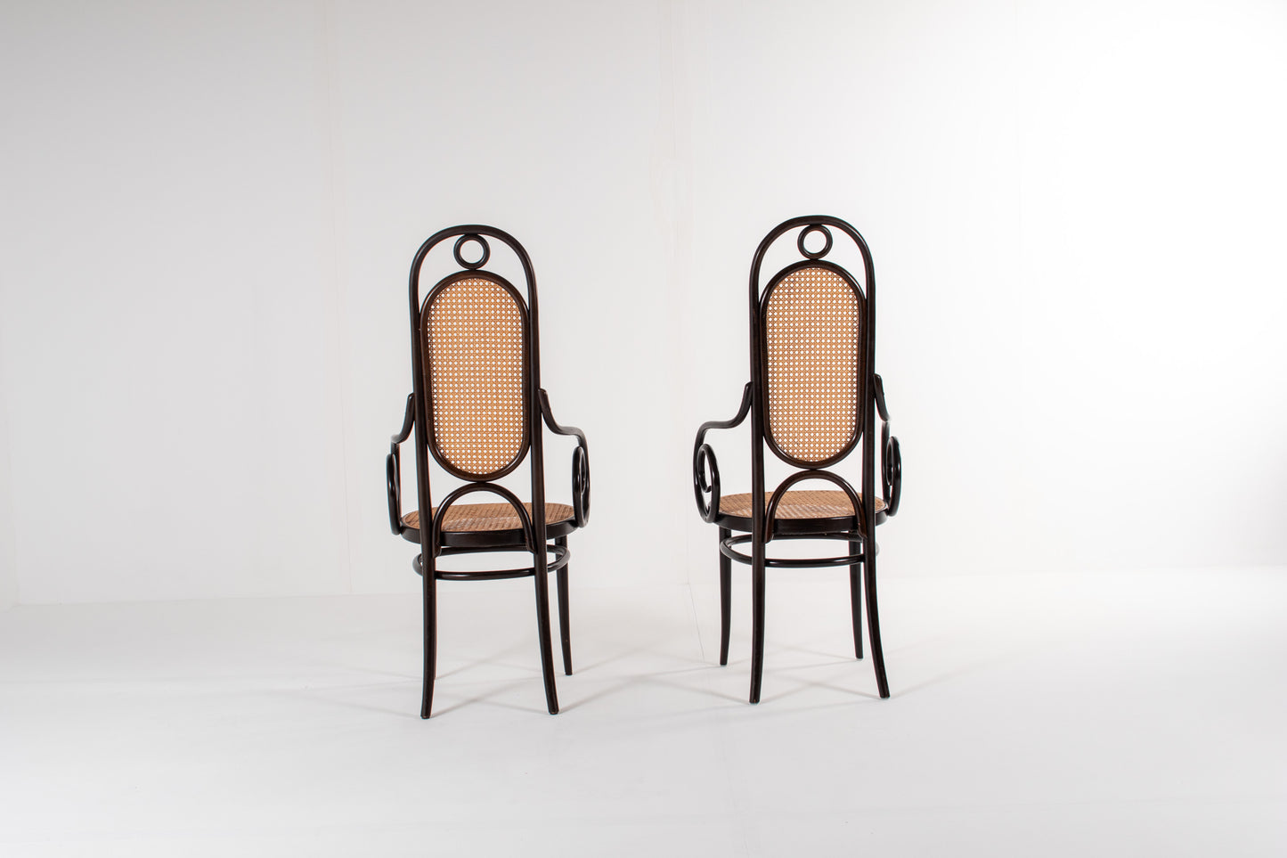 Back view of Thonet bentwood armchair