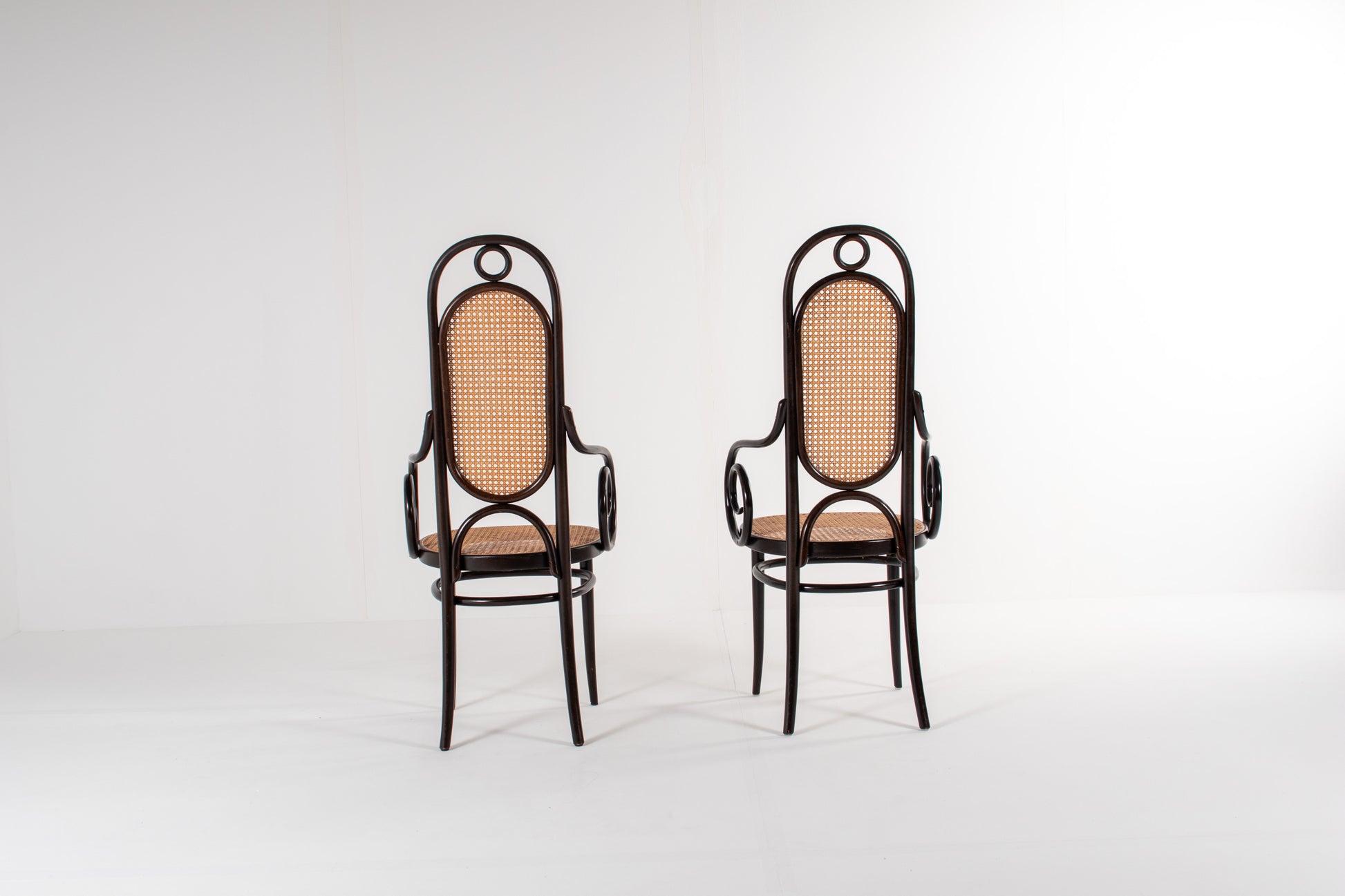 Back view of Thonet bentwood armchair