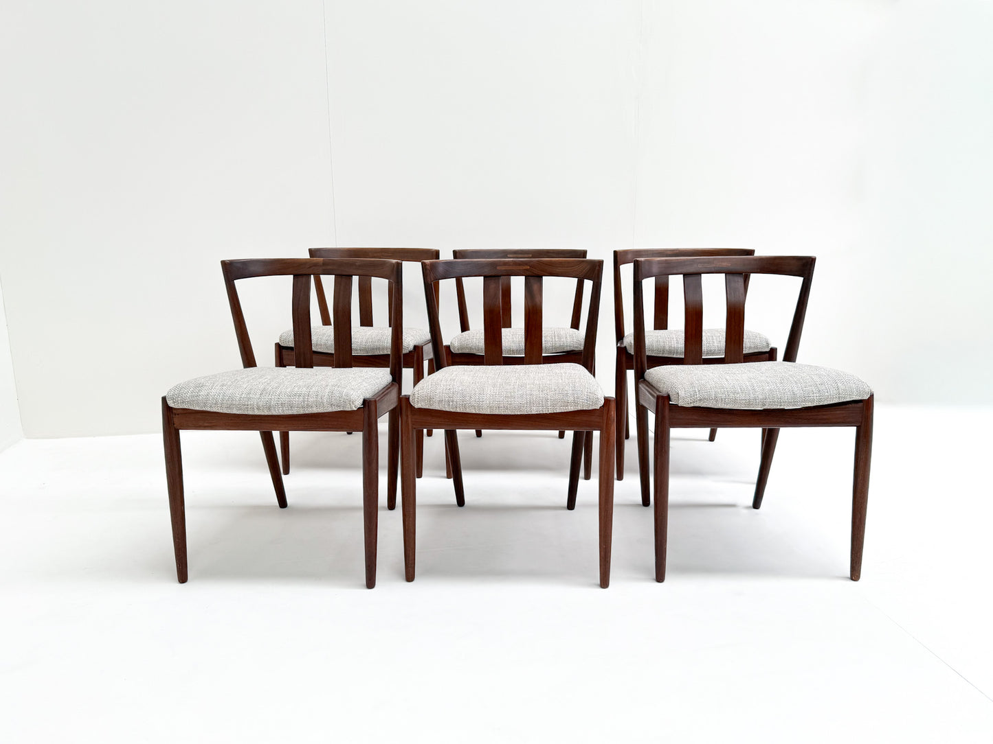 Set of 6 Kai Kristiansen Dining Chairs in Teak – Newly Upholstered