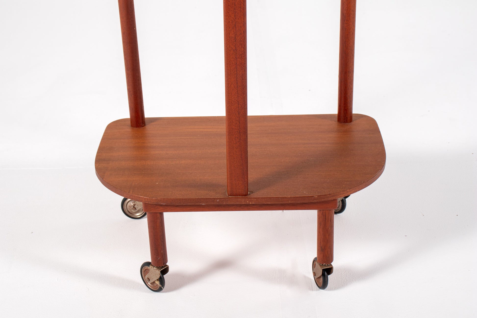 Teak dressboy with top tray and lower shelf